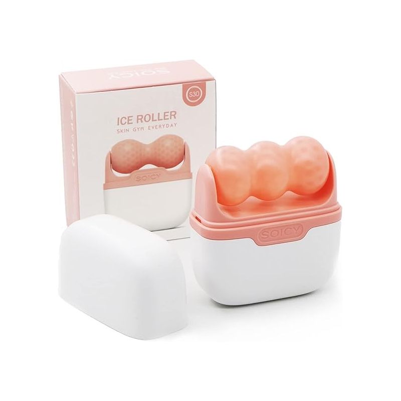 Rodillo de hielo para cara y ojos, 2 rodillos para el cuidado de la piel facial