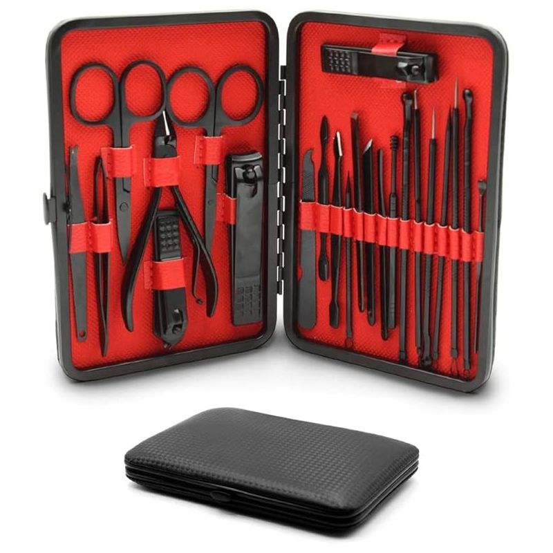 Manicure y Pedicure, Cortaúñas, Para Pies y Manos, Acero Inoxidable 23 Piezas